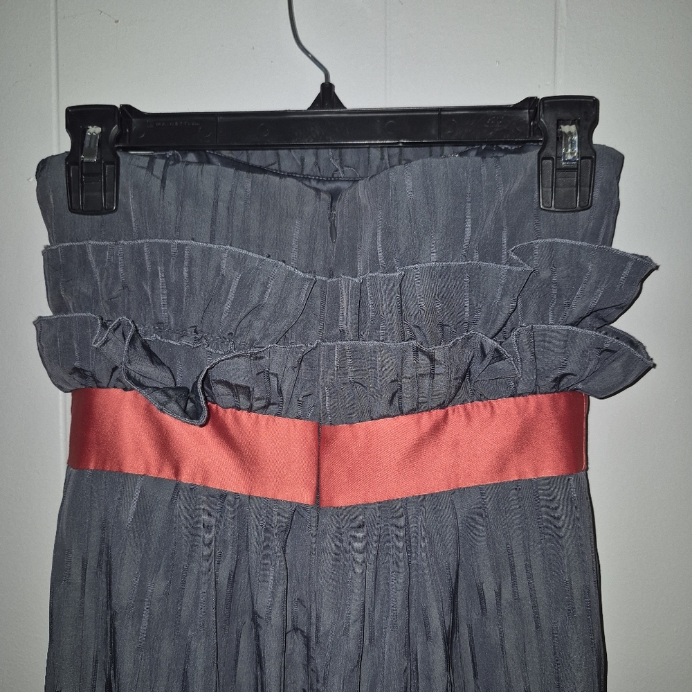 Bcbgeneration Navy Ruffled Strapless Maxi Dress S… - image 5